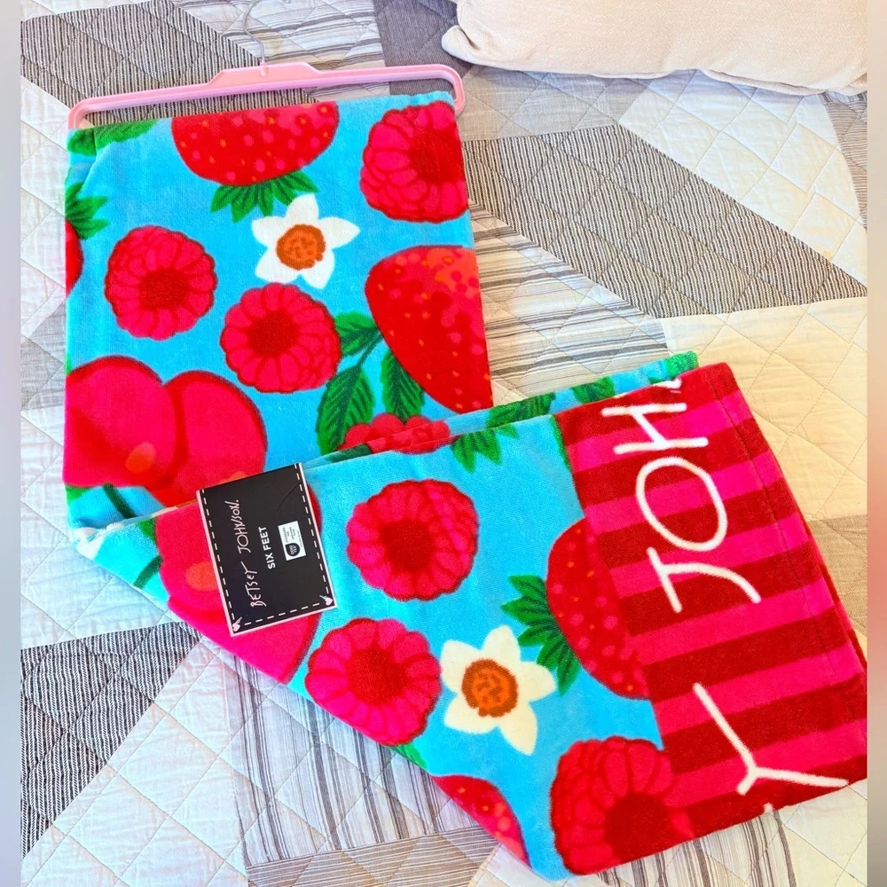Betsey Johnson Colorful Floral Beach Towel